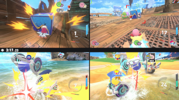 screenshot of city trials from kirby air riders